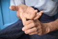 Strengthening exercise for finger health of Asian elder patient with muscle spasm Royalty Free Stock Photo