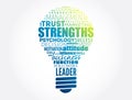 Strengths light bulb word cloud collage, business concept background Royalty Free Stock Photo