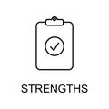 strengths line icon. Element of human resources signs with name for mobile concept and web apps. Thin line strengths line icon can Royalty Free Stock Photo