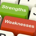 Strengths And Weaknesses Computer Keys Showing Performance Or An Royalty Free Stock Photo