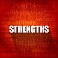 Strengths word cloud collage, business concept background Royalty Free Stock Photo