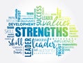 Strengths word cloud collage, business concept background Royalty Free Stock Photo
