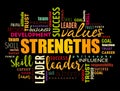 Strengths word cloud collage, business concept Royalty Free Stock Photo
