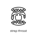 Strep throat icon. Trendy modern flat linear vector Strep throat