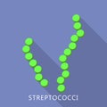 Streptococci icon, flat style Royalty Free Stock Photo