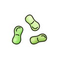 Streptococcus lactis. Color doodle bacteria icon. Cartoon illustration for biology, science, laboratory on white background. Hand Royalty Free Stock Photo
