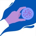 Streptococcus Pneumoniae bacteria cell medical diagram icon