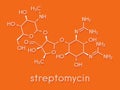 Streptomycin tuberculosis antibiotic aminoglycoside class molecule. Skeletal formula.