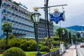 STRESA, ITALY - JULY 14, 2016. Stresa view on Regina Palace Hotel, a town on the Maggiore Lake.