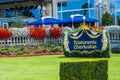 STRESA, ITALY - JULY 14, 2016. Stresa view on Regina Palace Hotel, a town on the Maggiore Lake.