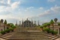 Stresa, Italy: Isola Bella garden sculptures with unicorn of Borromeo palace, Lombardy, Italy, Maggiore lake Royalty Free Stock Photo