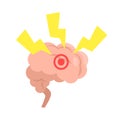 Stress Affecting Human Brain, Internal Organ Stressed With Outside Factors Vector Illustration.