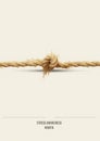 a stress awareness concept, a single frayed rope near the point of breaking, symbolizing the brink of stress