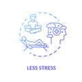 Less stress blue concept icon