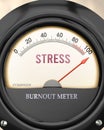 Stress and Burnout Meter that is hitting a full scale, showing a very high level of stress Royalty Free Stock Photo