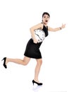 Stress - business woman running late Royalty Free Stock Photo