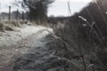 Footpath to Penrith on a frosty day Royalty Free Stock Photo