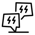 Stress chat icon, outline style