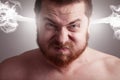 Stress concept - angry man with exploding head Royalty Free Stock Photo