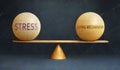 Stress and Coping mechanisms in balance - a metaphor showing the importance of two aspects of life staying in equilibrium to