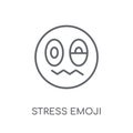 Stress emoji linear icon. Modern outline Stress emoji logo conce