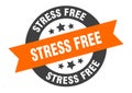 stress free sign. round ribbon sticker. isolated tag Royalty Free Stock Photo