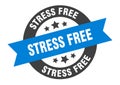 stress free sign. round ribbon sticker. isolated tag Royalty Free Stock Photo