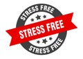 stress free sign. round ribbon sticker. isolated tag Royalty Free Stock Photo