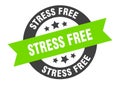 stress free sign. round ribbon sticker. isolated tag Royalty Free Stock Photo