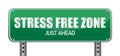 Stress free Zone just ahead illustration sign