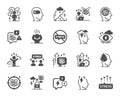 Stress icons. Mental health, depression and confusion thoughts simple icons. Vector