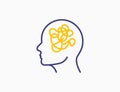 Stress line icon. Confused depression mind sign mental health outline concept illustration. Stress mental symbol