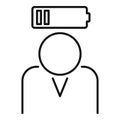 Stress low battery icon, outline style