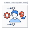 Stress management color icon