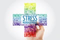 Stress Management cross word cloud collage Royalty Free Stock Photo