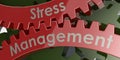 Stress management word on engaged gear wheels Royalty Free Stock Photo