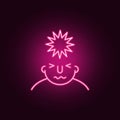 stress on mind icon. Elements of What is in your mind in neon style icons. Simple icon for websites, web design, mobile app, info Royalty Free Stock Photo