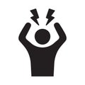 Stress nervous icon. Angry person, crazy flat style icon. Headache glyph icon.