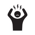 Stress nervous icon. Angry person, crazy flat style icon. Headache glyph icon.