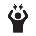 Stress nervous icon. Angry person, crazy flat style icon. Headache glyph icon.