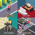 Stress People Isometric Concept Royalty Free Stock Photo