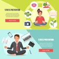 Stress prevention vector banners