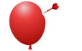 Stress, problem. Red balloon ready to explode. Poster. Copy space Royalty Free Stock Photo
