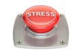 Stress Red Button, 3D rendering Royalty Free Stock Photo