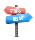 Stress and relax sign illustration design
