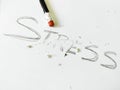 Stress relief and management concept - pencil erases stress Royalty Free Stock Photo