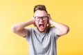 Stress tension man yelling screaming emotion Royalty Free Stock Photo