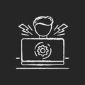 Stress testing chalk white icon on black background Royalty Free Stock Photo