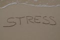 Stress text inscription in the sand