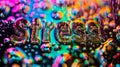 Stress Text in Psychedelic Liquid Metallic Texture Royalty Free Stock Photo